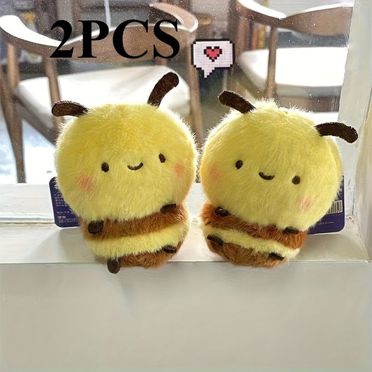 Little Bee Plush Toy Bag Charm Soft Animal Keychain Cute Gift