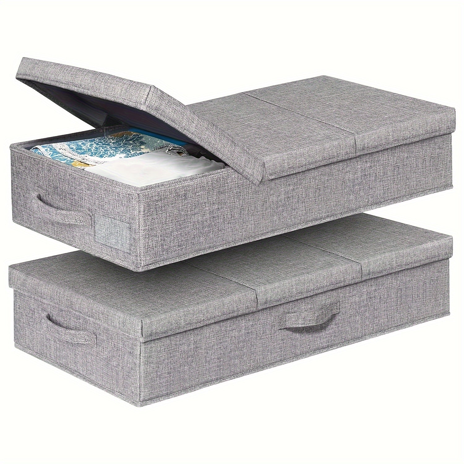 2pcs Foldable Quilt Storage Bag Under Bed Dustproof Clothes Storage