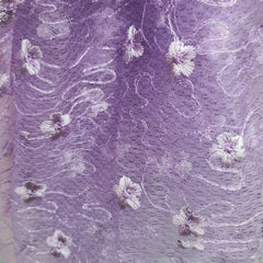 Diamond Mesh Polyester Silk Lace Embroidery Fabric Wedding Dress 0.91m - 4.57m