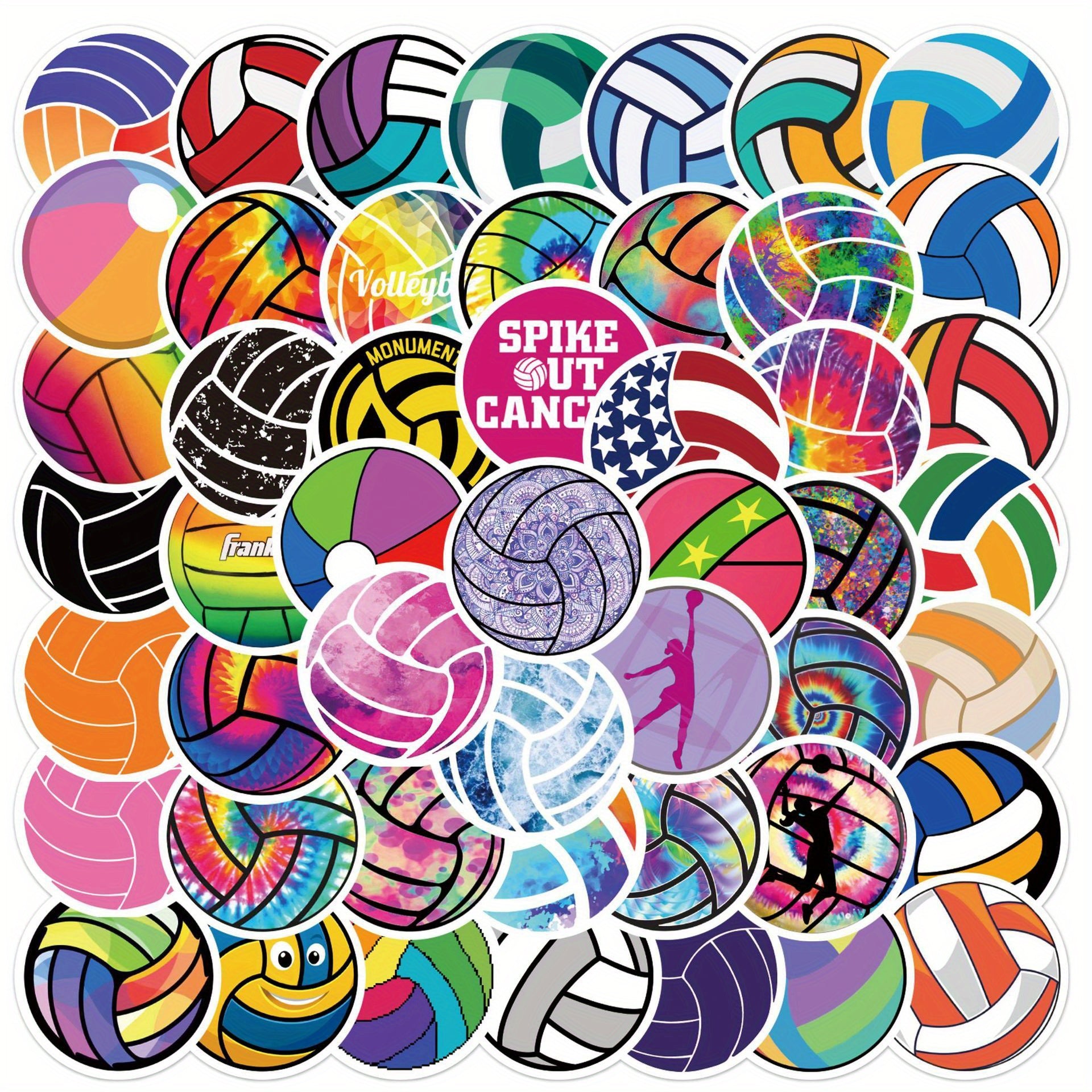 50pcs Volleyball Series Doodle Stickers Waterproof DIY Decorative Stickers