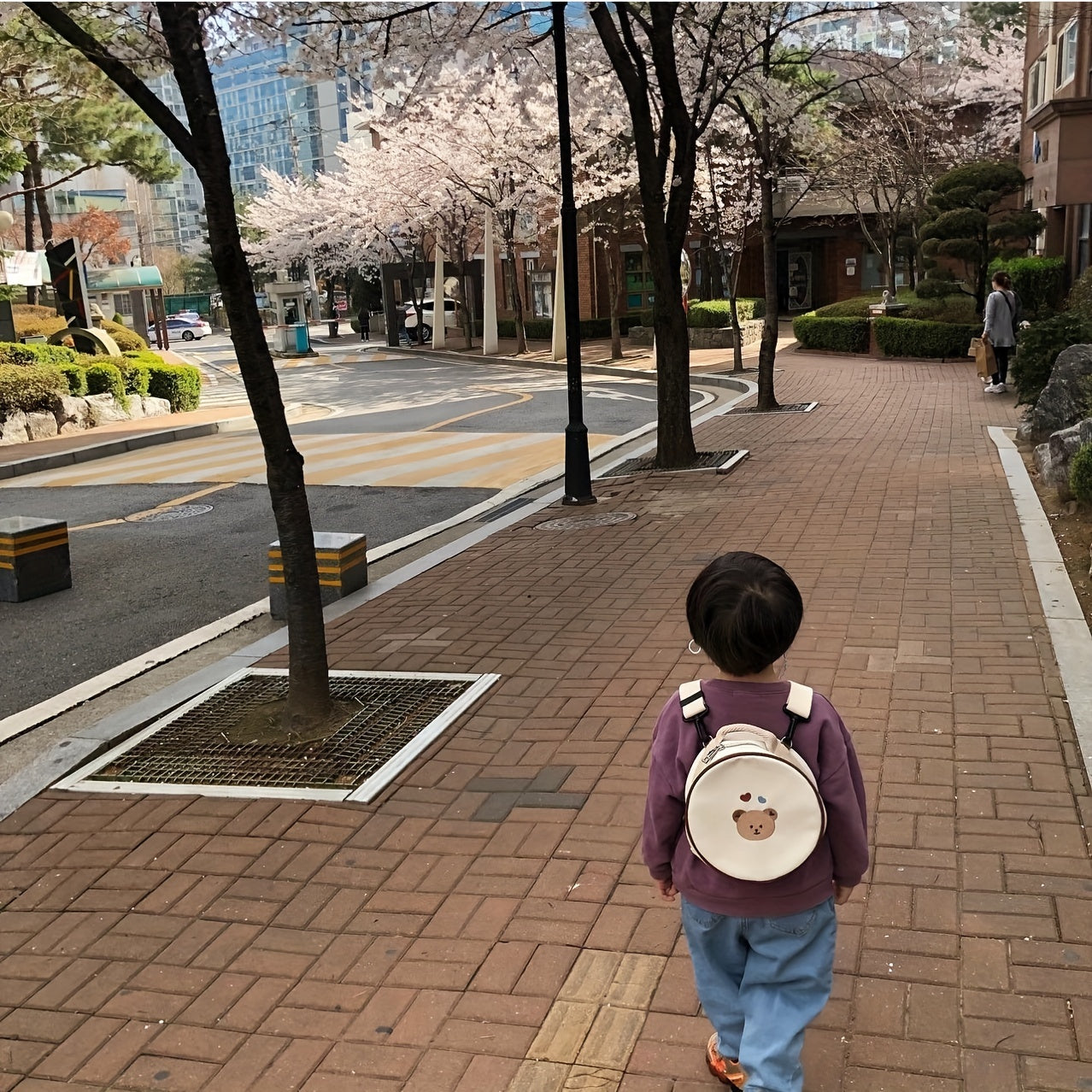Kids Embroidery Bear School Bag Travel Backpack