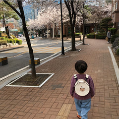 Kids Embroidery Bear School Bag Travel Backpack
