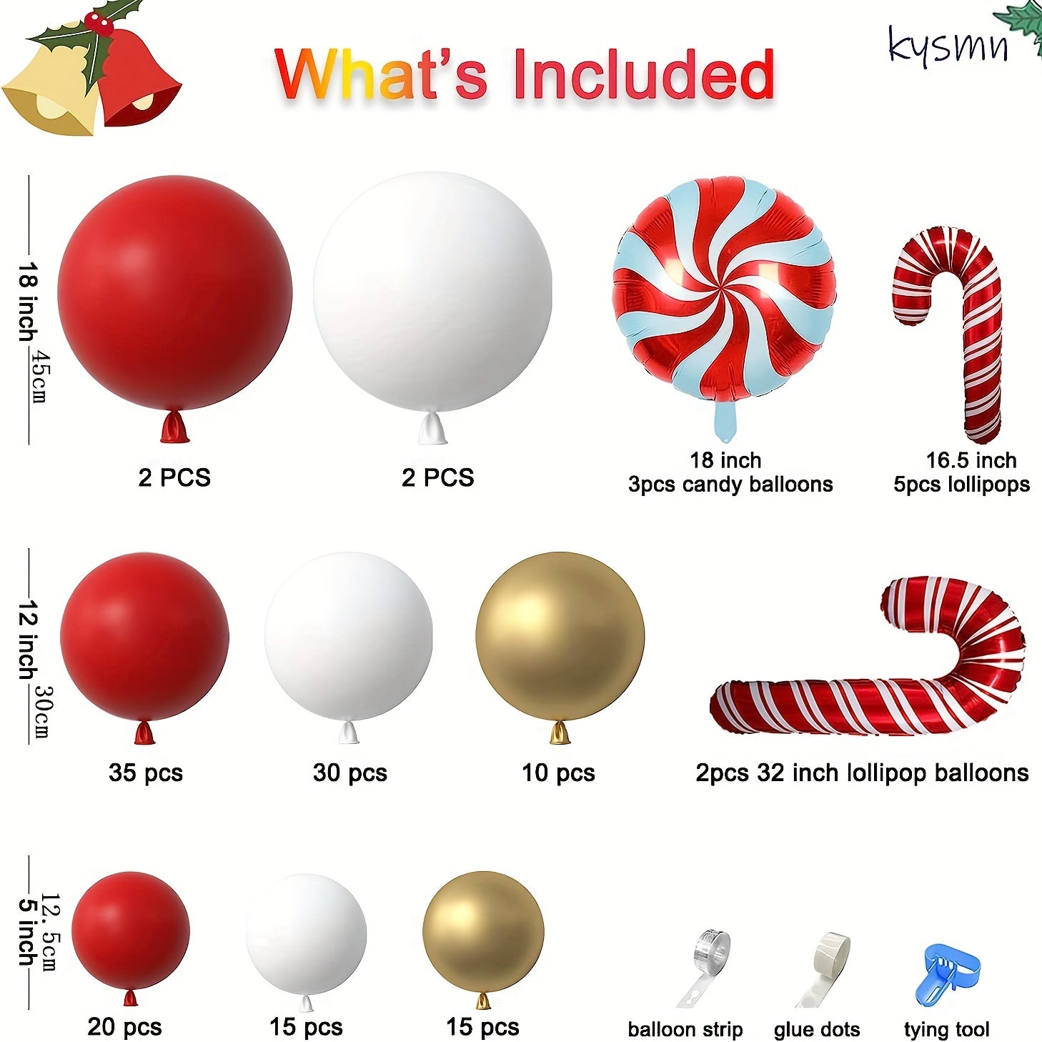 Red Golden Balloon Garland Arch Kit Christmas Birthday Wedding