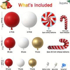 Red Golden Balloon Garland Arch Kit Christmas Birthday Wedding