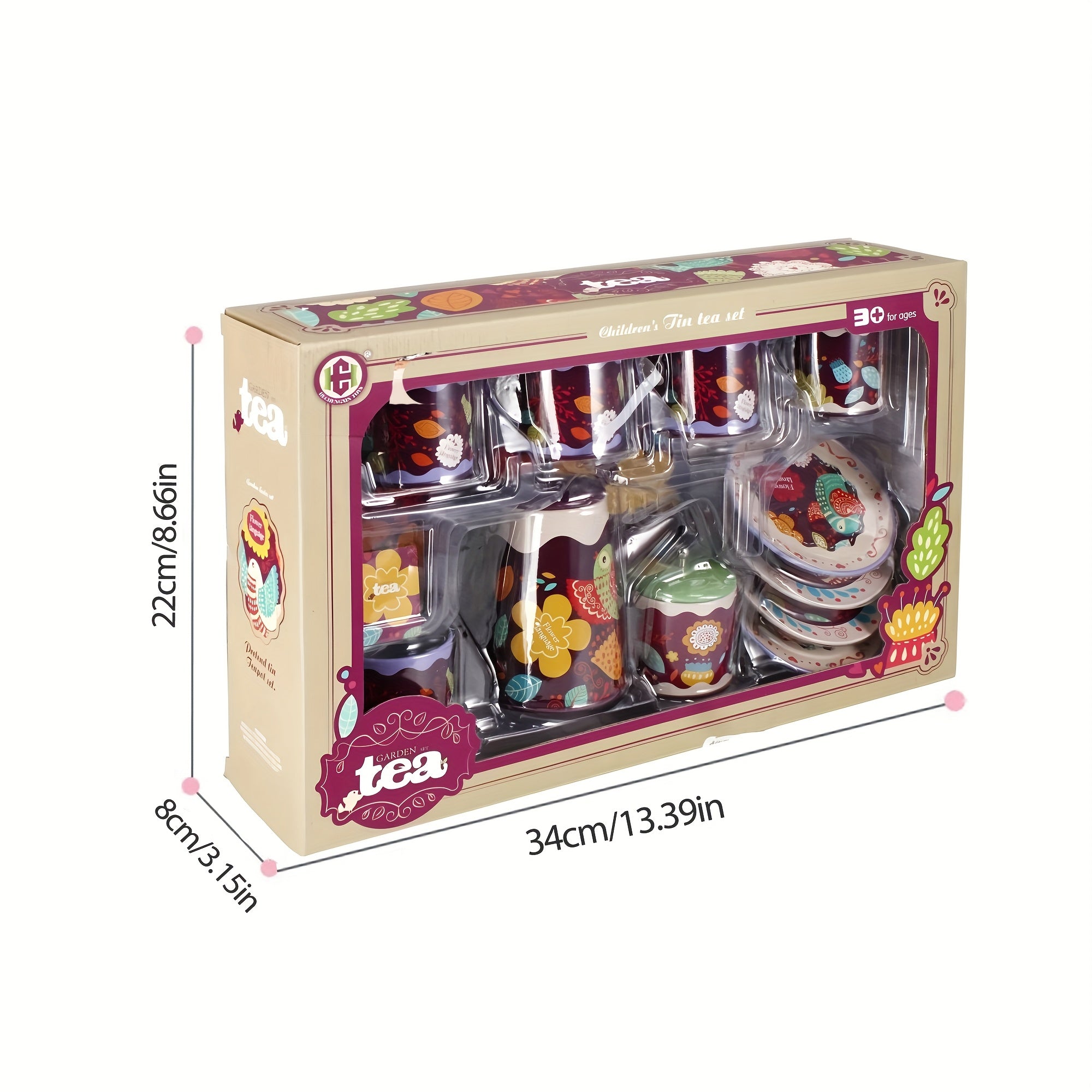 Play Tea Set with Metallic Finish for Pretend Play