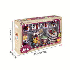 Play Tea Set with Metallic Finish for Pretend Play