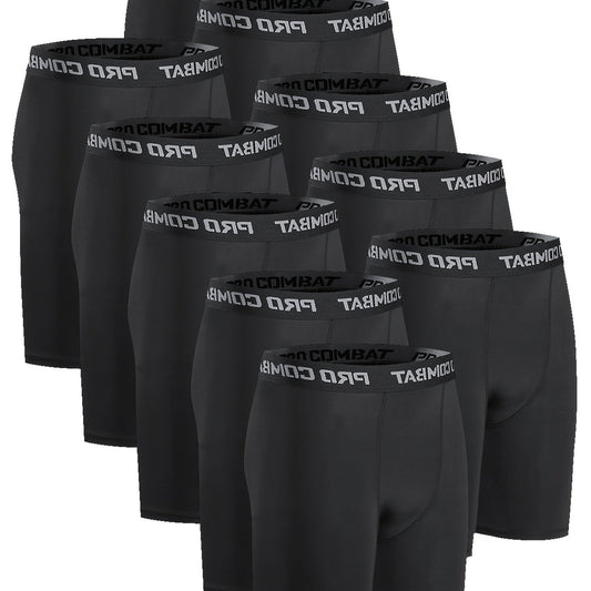 Men's 10pc Stretch Boxer Briefs Quick Dry Shorts for Fitness Running