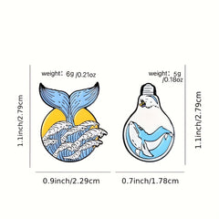 Whale Light Bulb Alloy Brooch Collar Backpack Accessory
