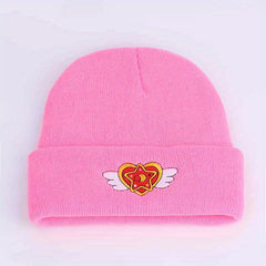 Heart Wings Embroidered Knit Beanie