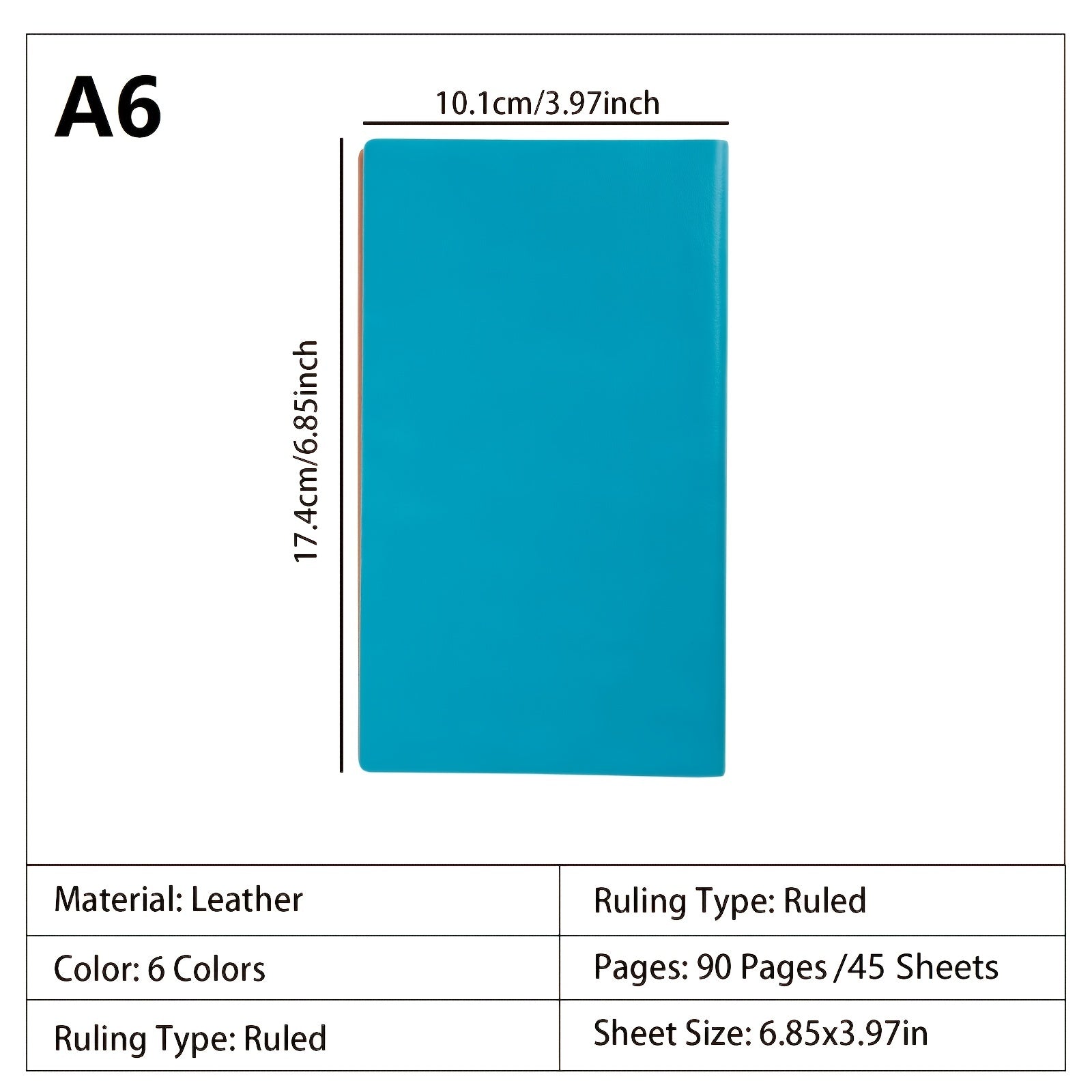 A5 A6 Lined Journal Faux Leather Hardcover Notebook
