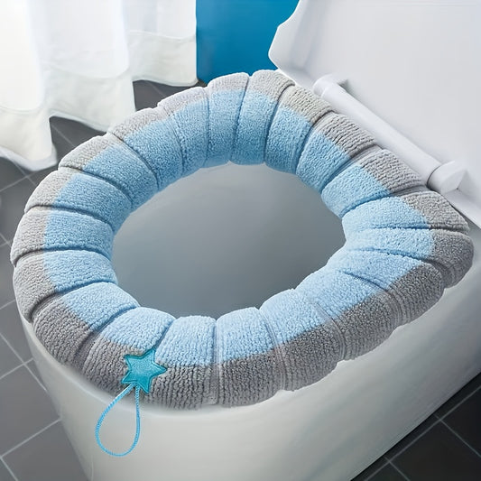 Thickened Knitted Toilet Seat Cover with Handle