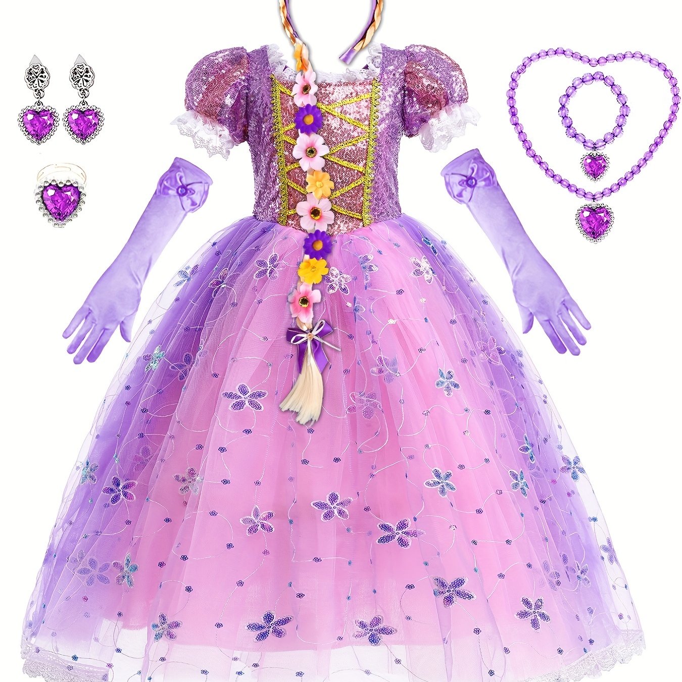 Princess Dress with Accessories Set for Party Performance