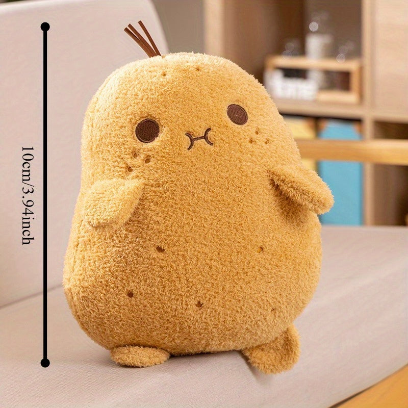 Potato Plush Toy Soft Fluffy Stuffed Animal with Expressive Eyes & Mouth