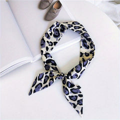 Vintage Leopard Print Twilly Scarf Long Ribbon Neckerchief Classic
