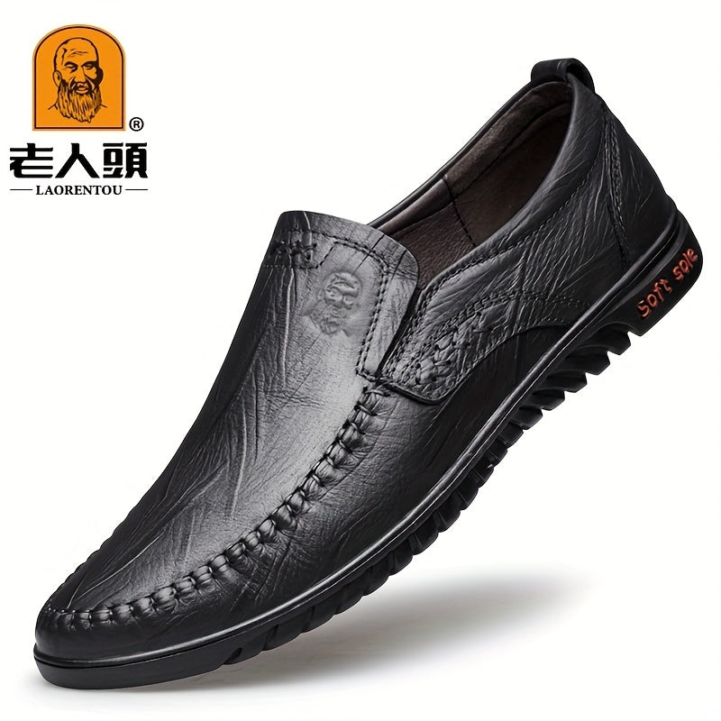 Men's Leather Loafer Shoes Slip On Casual Outdoor Flat Shoes