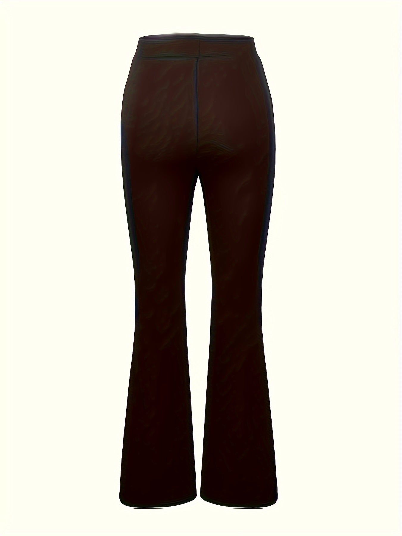 Plus Size Solid High Rise Flared Leg Trousers