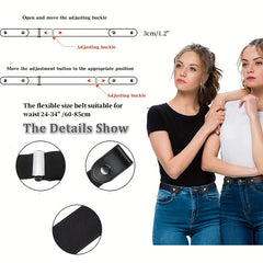 4pcs Elastic Stretch Belts No Buckle Set