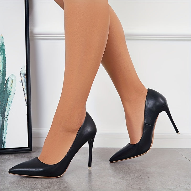 Women's Pointed Toe High Heels Slip On Stiletto Working Pumps