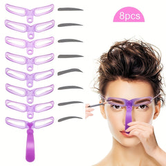 Eyebrow Stencils with Handle and Strap 8 Styles for Perfect Shaping
