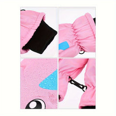 Winter Snow Mittens Waterproof Warm Ski Gloves Unisex Kids Cold Weather