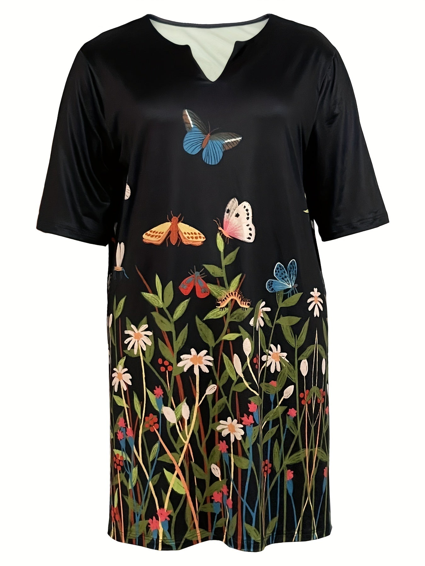  Casual Dress Women's Plus Graphic Print Half Sleeve