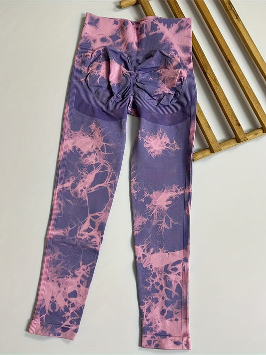 Tie Dye Lip Lifting Quick Drying Yoga Pants