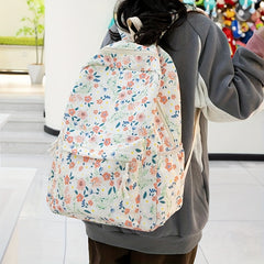 Floral Corduroy Backpack Stylish Laptop Bag for College & Work