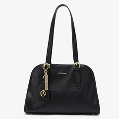 Leather Shoulder Bag Zipper Closure Solid Leather Lining for Women