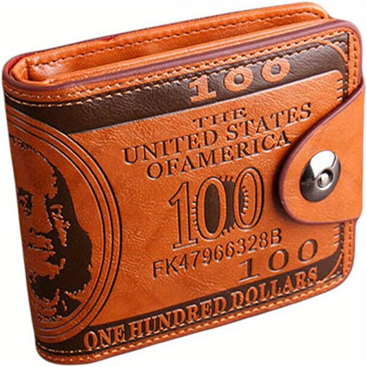 Men's US Dollar Bill Money Bifold Wallet Card Photo Holder Wallet