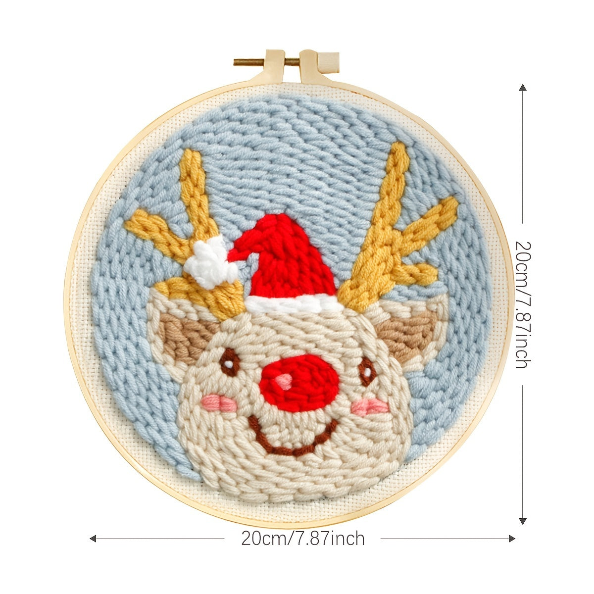 Christmas Elk Punch Needle Starter Kit DIY Gift Yarn Rug Punch Needle