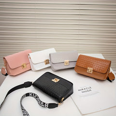 Square Flap Shoulder Bag with Wide Strap for Work