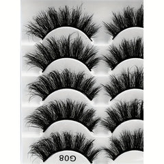 5 Pairs Messy Faux Mink Lashes Crisscross Fluffy Natural Volume False Lashes