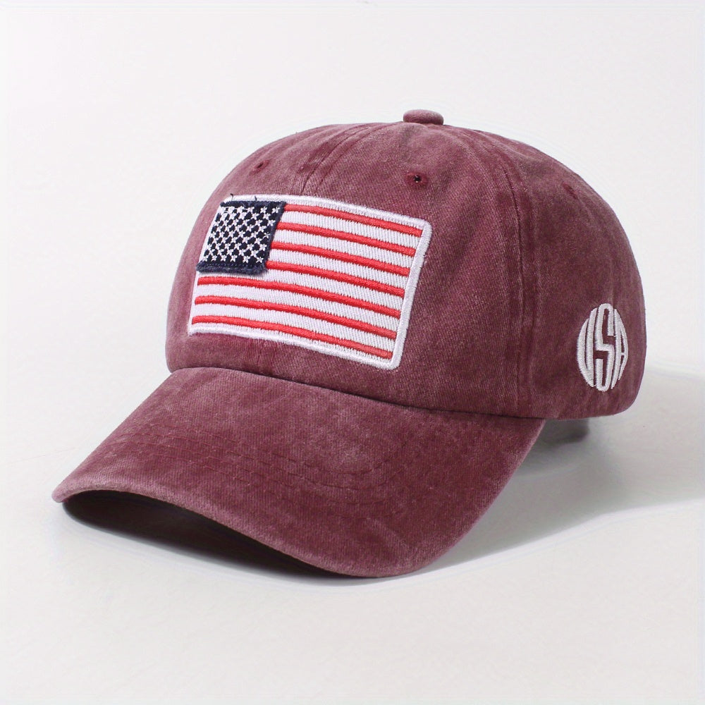 Flag Embroidery Baseball Cap Distressed Independence Dad Hats Unisex Sun Hats