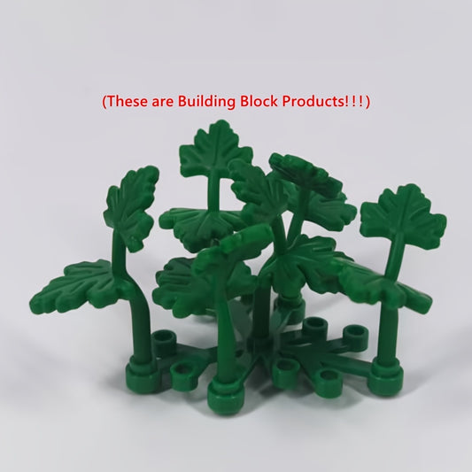 9pcs Building Block DIY Green Leaves Twig Grass Plant Garden Scene Gift