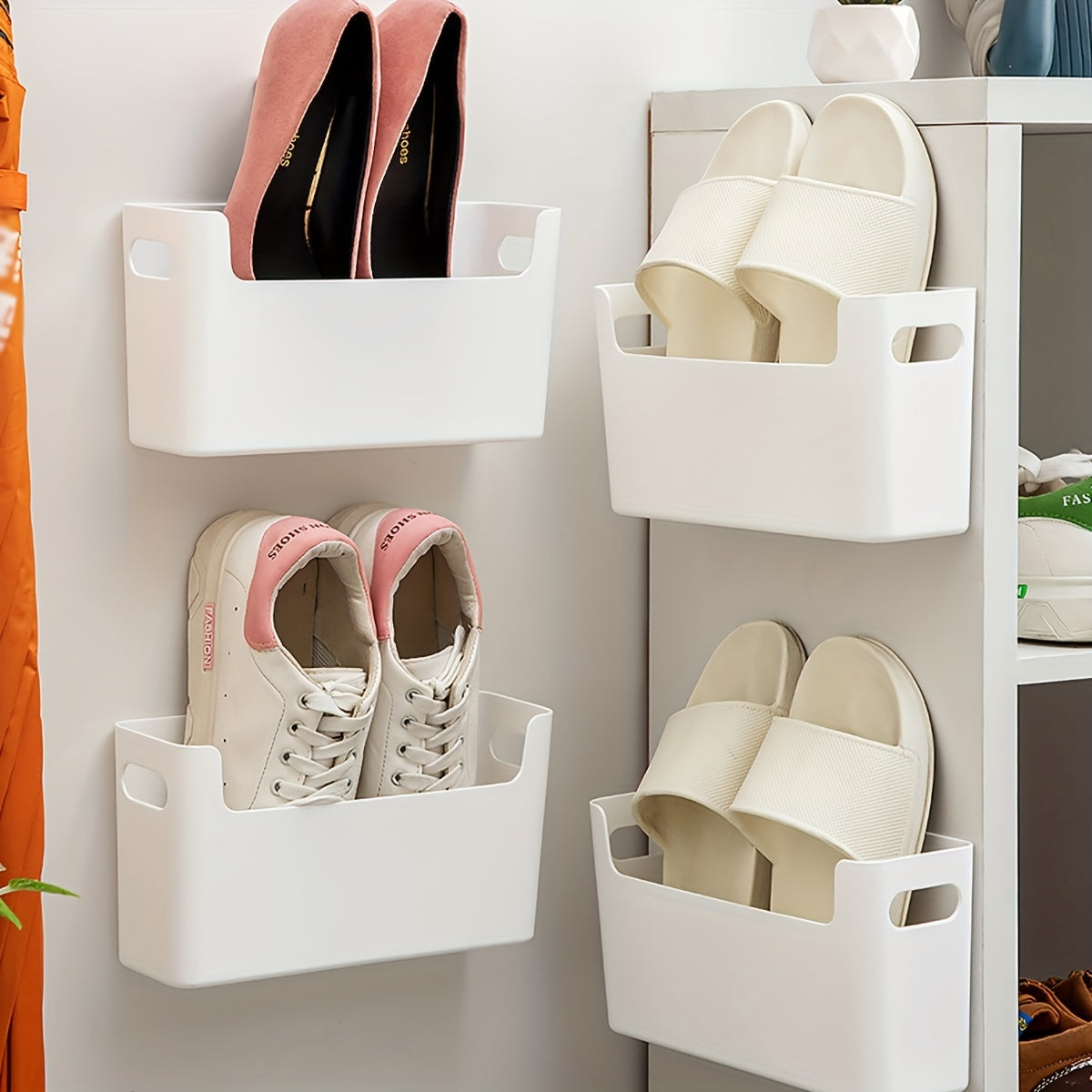 Wall Mounted Storage Box for Shoes Umbrellas and More