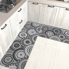 2pcs Geometric Floral Area Mat Soft Plush Non-slip Carpet for Home Decor