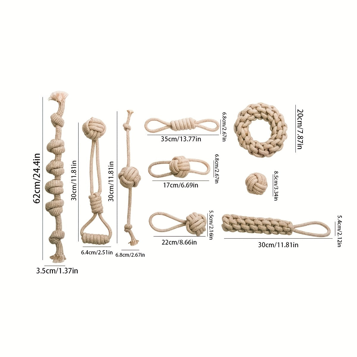 Durable Cat & Dog Teaser Toy Teeth Cleaning Star Wand Rope Knot