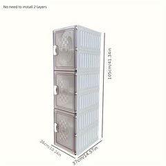 Plastic Foldable Shoe Storage Box Stackable Shoes Storage Containers