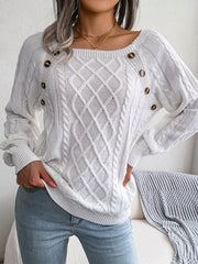 Women's Lantern Sleeve Textured Sweater