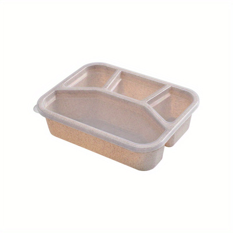 4 Grids Bento Box Student Meal Box Microwave Heating Square Divided Grids