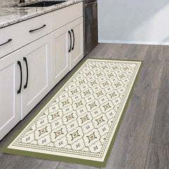 Green Geometric Pattern Kitchen Floor Mat
