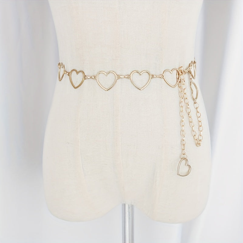 Hollow Heart Decor Waist Chain Belt Hip hop Street Style