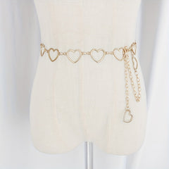 Hollow Heart Decor Waist Chain Belt Hip hop Street Style