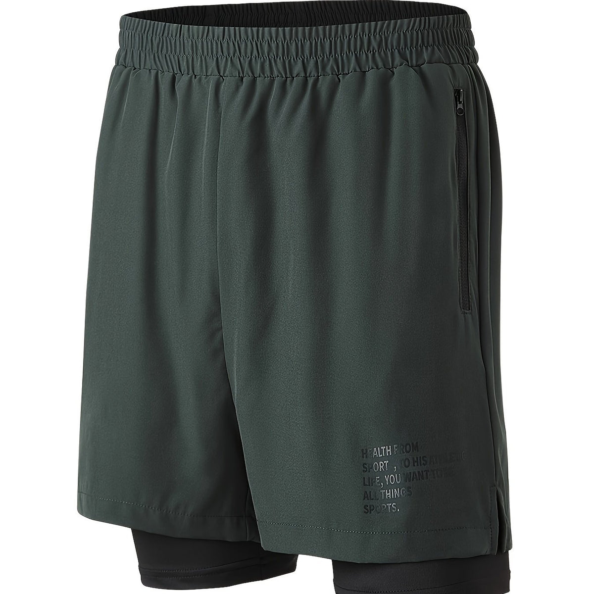 Men's Double Layer Sports Shorts for Gym Workout - Summer Training
