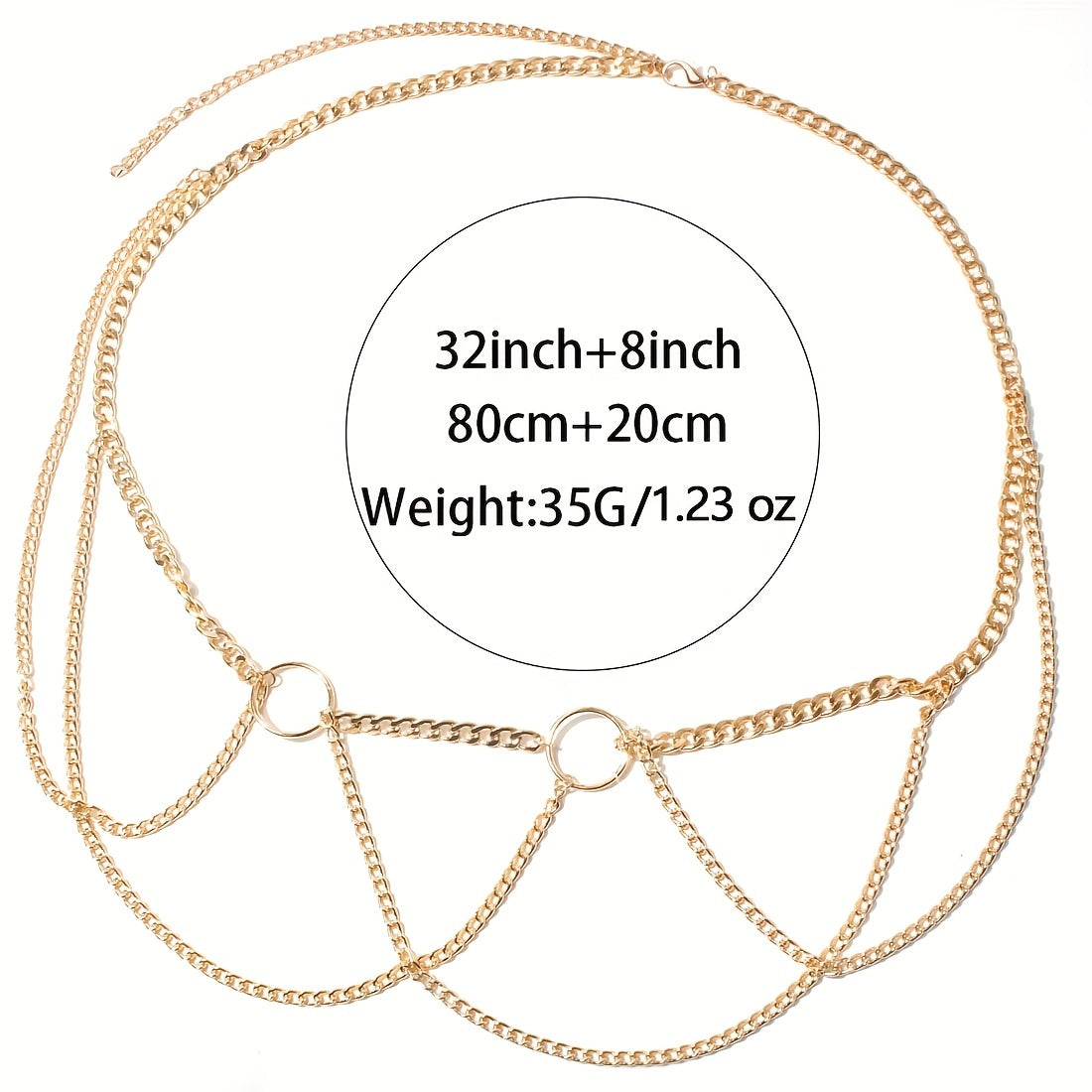 Punk Layered Body Chains Hollow Out Waist Chain Vintage Body Jewelry