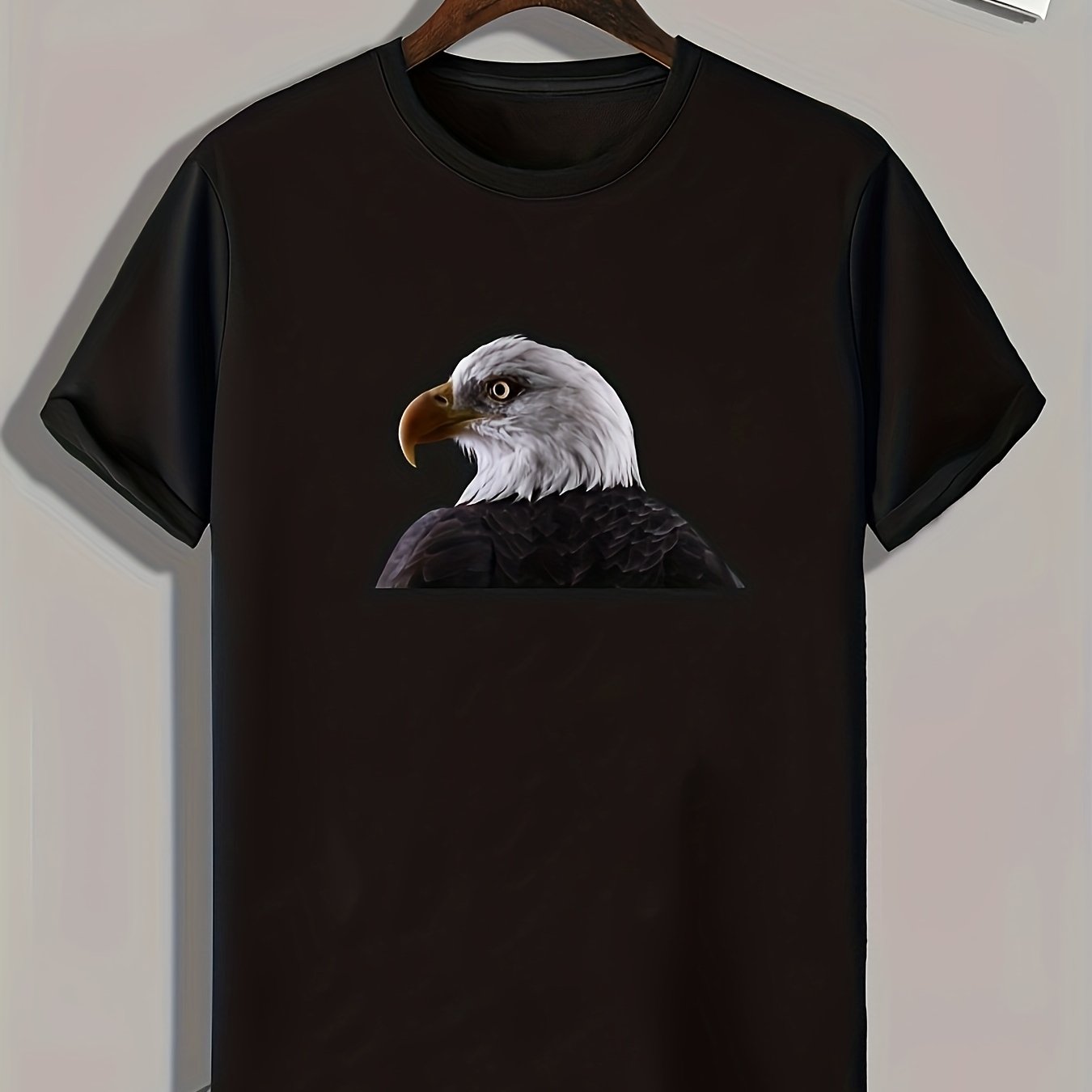Eagle Print Men's Casual Graphic Tee for Summer