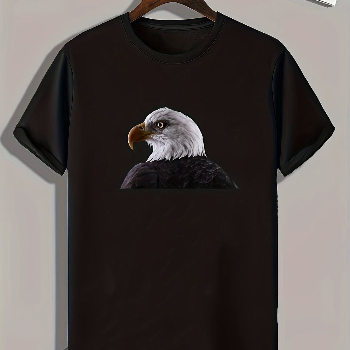 Eagle Print Men's Casual Graphic Tee for Summer