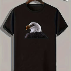 Eagle Print Men's Casual Graphic Tee for Summer
