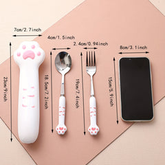 Set of Stainless Steel Coffee Spoon and Salad Fork