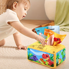 Cartoon Fabric Box Toy Fun Sensory Learning Tissue Box Toy